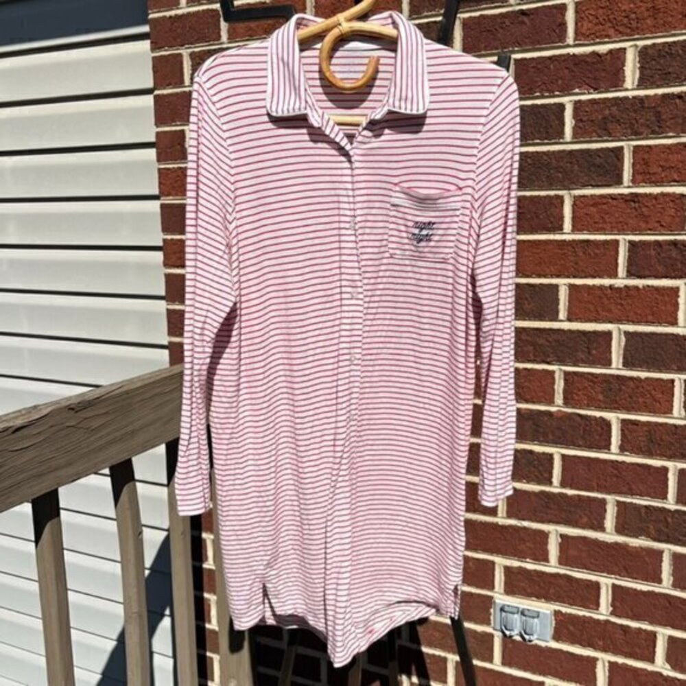 Vineyard Vines Red Striped Nightgown Women's Small